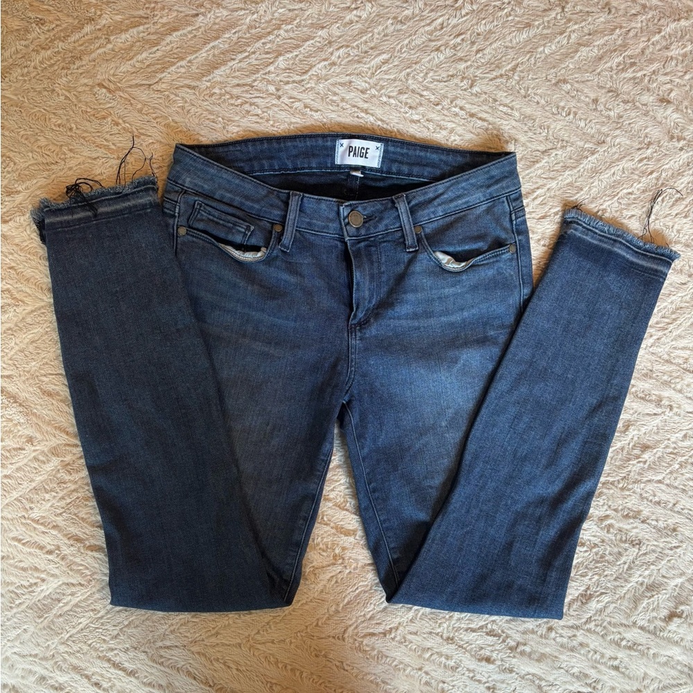 Paige Frayed Mid-Rise Jeans 28 - Picture 3 of 5